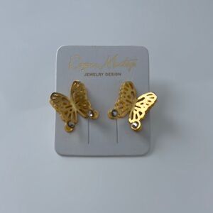 Gold Butterfly Earrings